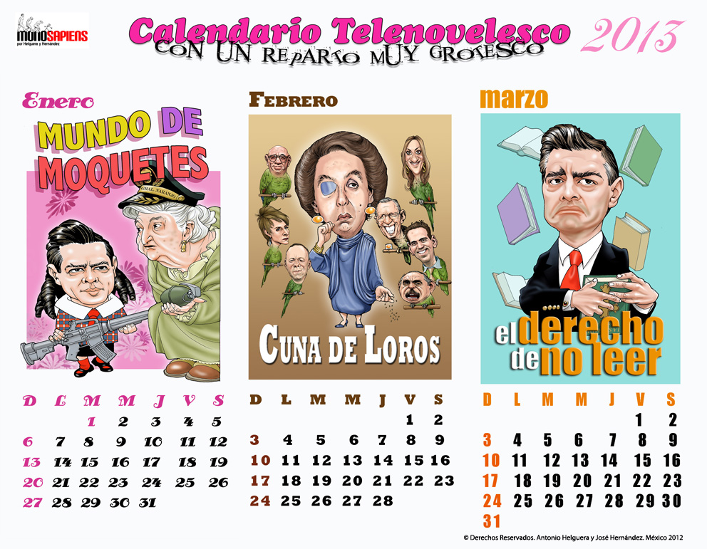 Calendario telenovelesco 2013. Diciembre 9 de 2012